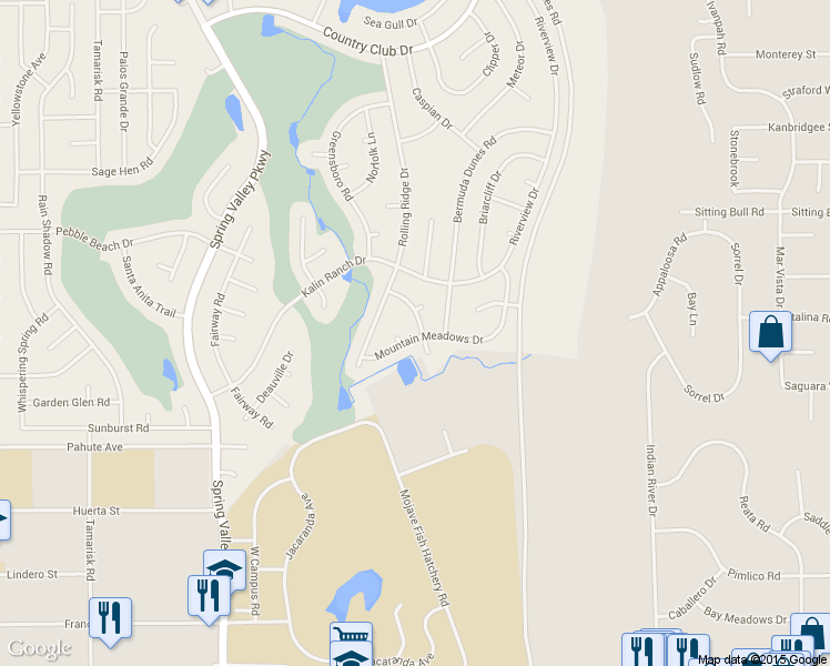 map of restaurants, bars, coffee shops, grocery stores, and more near 12700 Pinehurst Trail in Victorville