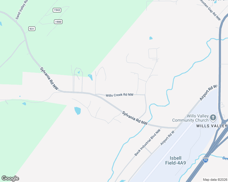 map of restaurants, bars, coffee shops, grocery stores, and more near 1905 Wills Creek Rd NW in Fort Payne
