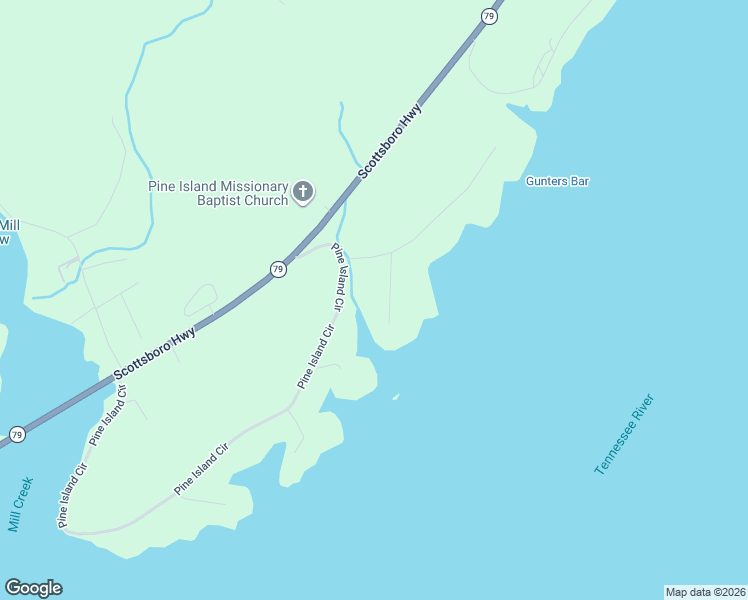map of restaurants, bars, coffee shops, grocery stores, and more near 106 Hidden Drive in Scottsboro