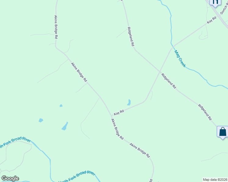 map of restaurants, bars, coffee shops, grocery stores, and more near 2007 Akins Bridge Road in Eastanollee