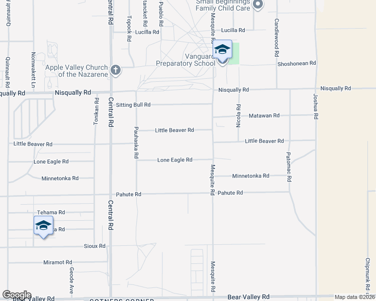 map of restaurants, bars, coffee shops, grocery stores, and more near 22784 Lone Eagle Road in Apple Valley