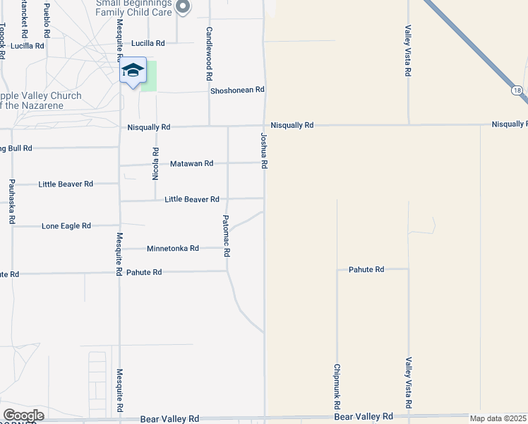 map of restaurants, bars, coffee shops, grocery stores, and more near Joshua Road in Apple Valley