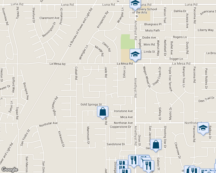 map of restaurants, bars, coffee shops, grocery stores, and more near 13489 Golden Sand Avenue in Victorville