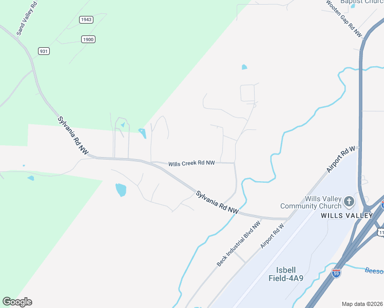 map of restaurants, bars, coffee shops, grocery stores, and more near 1905 Wills Creek Rd NW in Fort Payne