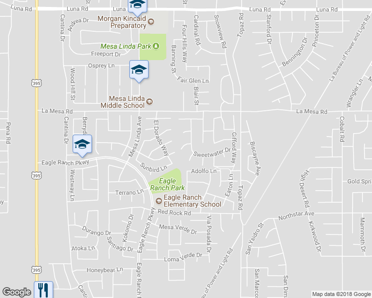 map of restaurants, bars, coffee shops, grocery stores, and more near 12671 Shorewood Lane in Victorville