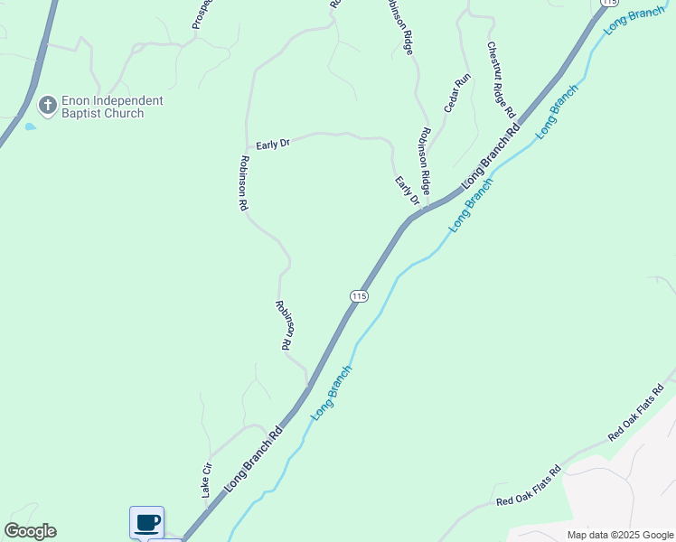 map of restaurants, bars, coffee shops, grocery stores, and more near 1077 Long Branch Road in Dahlonega
