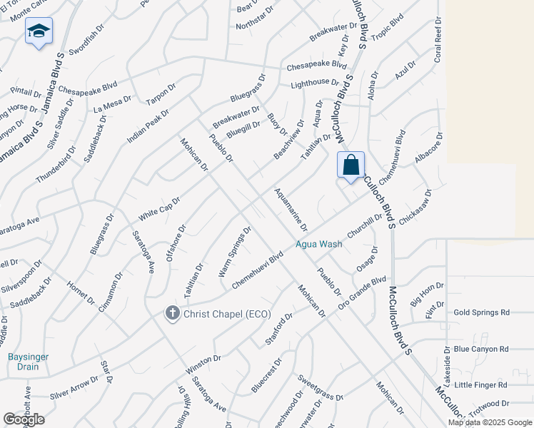 map of restaurants, bars, coffee shops, grocery stores, and more near 641 Pueblo Drive in Lake Havasu City