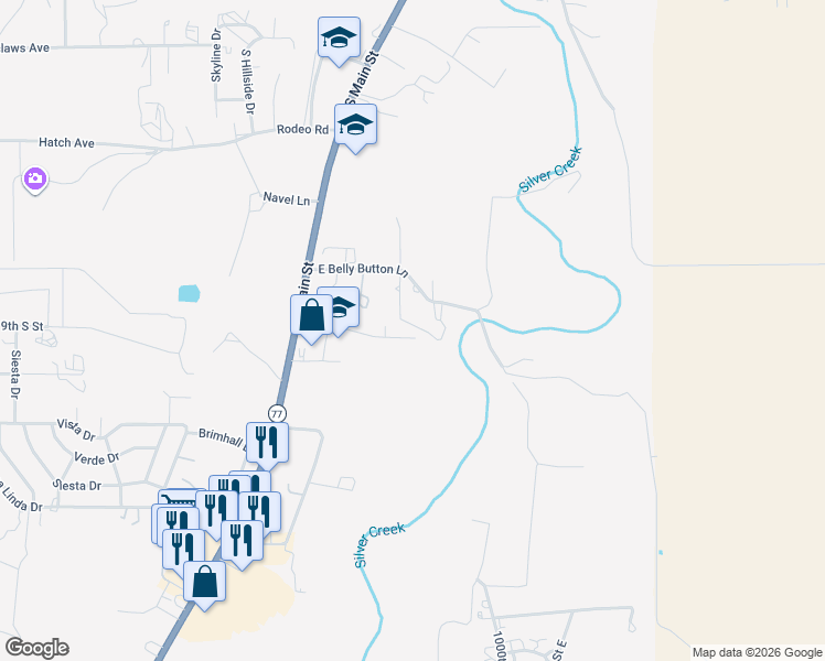 map of restaurants, bars, coffee shops, grocery stores, and more near 296 First Base Lane in Snowflake