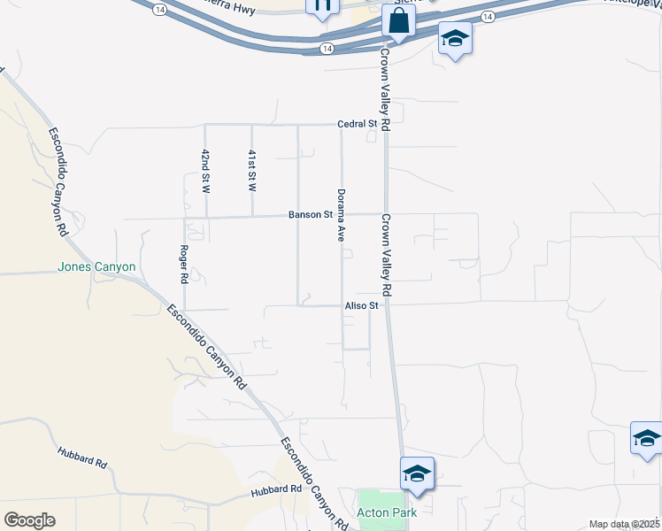 map of restaurants, bars, coffee shops, grocery stores, and more near 32855 Dorama Avenue in Acton