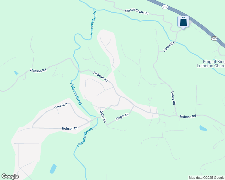 map of restaurants, bars, coffee shops, grocery stores, and more near 25 Mill Creek Drive in Jasper
