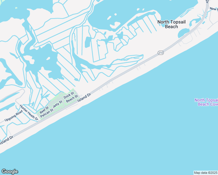 map of restaurants, bars, coffee shops, grocery stores, and more near 4196 Island Drive in North Topsail Beach