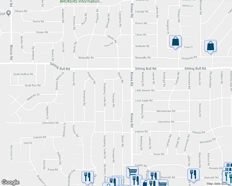 map of restaurants, bars, coffee shops, grocery stores, and more near 12715 Tesuque Road in Apple Valley