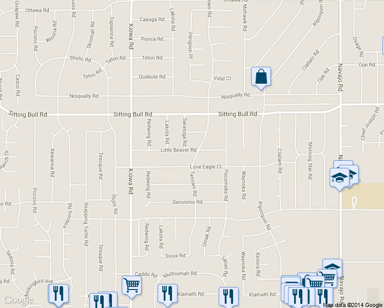 map of restaurants, bars, coffee shops, grocery stores, and more near 21120 Lone Eagle Road in Apple Valley