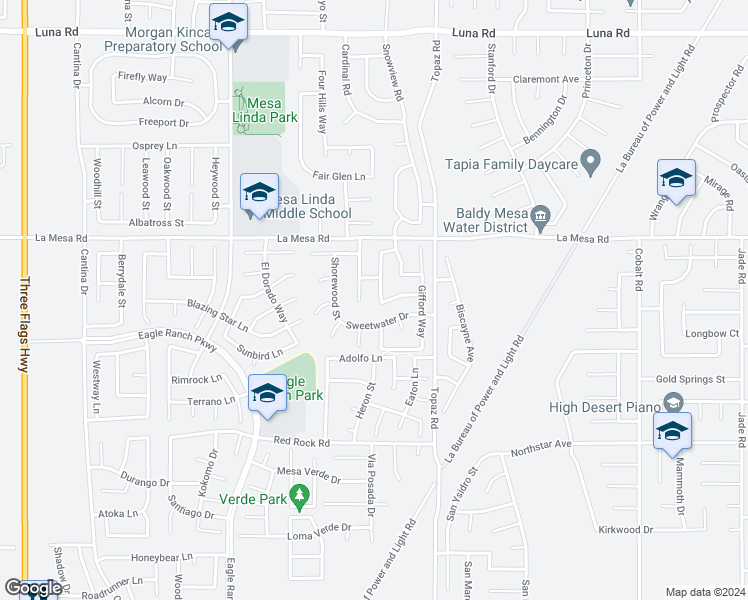 map of restaurants, bars, coffee shops, grocery stores, and more near 12782 Heston Street in Victorville
