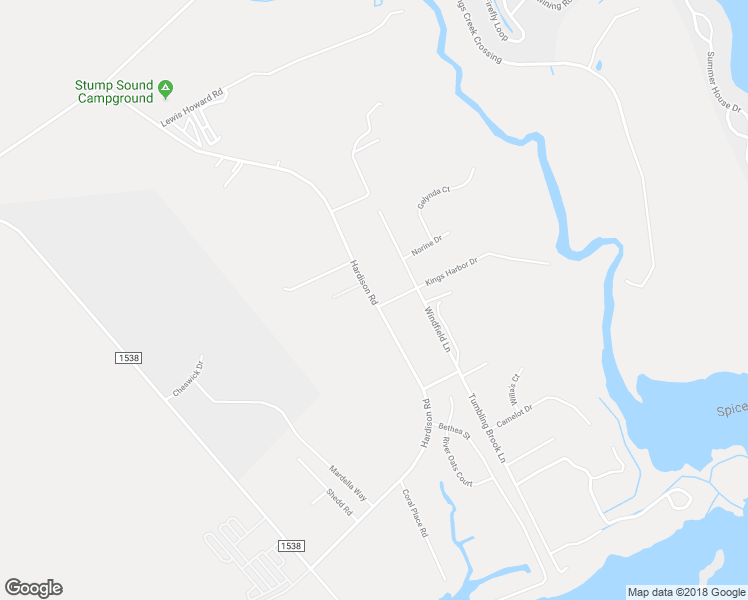 map of restaurants, bars, coffee shops, grocery stores, and more near 287 Hardison Road in Holly Ridge