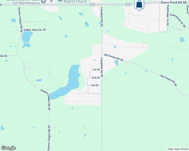 map of restaurants, bars, coffee shops, grocery stores, and more near 133 2nd Street in Calhoun