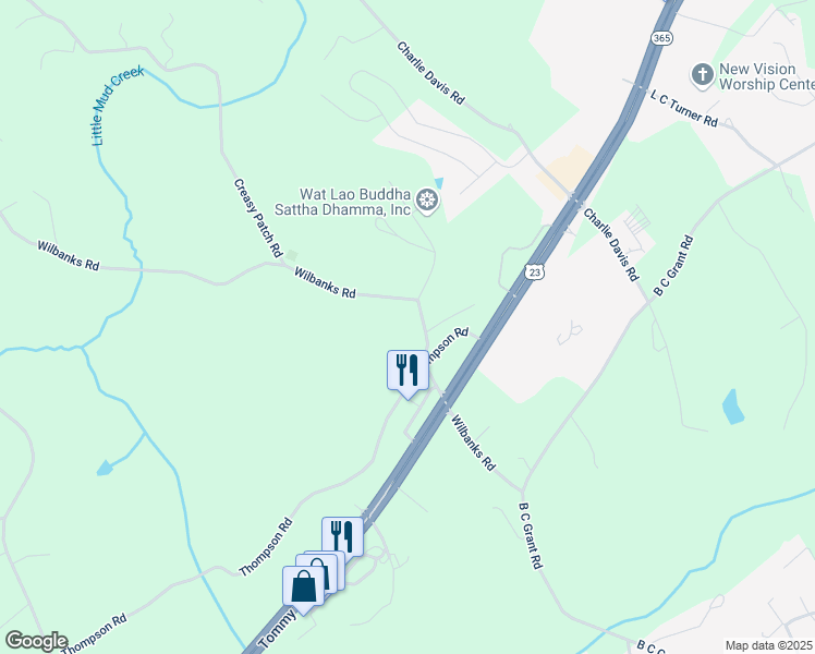 map of restaurants, bars, coffee shops, grocery stores, and more near 526 Wilbanks Road in Alto