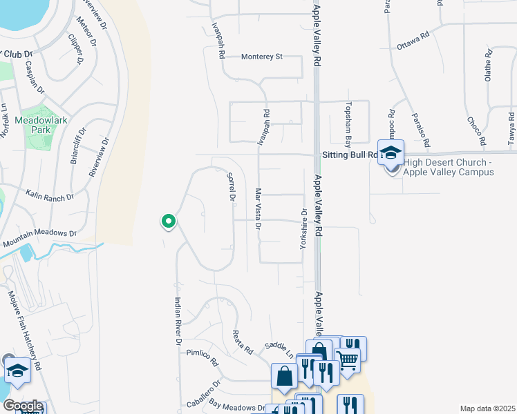 map of restaurants, bars, coffee shops, grocery stores, and more near 12682 Mar Vista Drive in Apple Valley