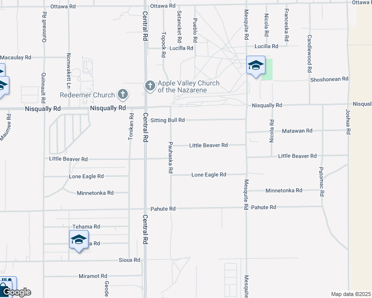 map of restaurants, bars, coffee shops, grocery stores, and more near 22665 Little Beaver Road in Apple Valley