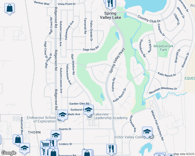 map of restaurants, bars, coffee shops, grocery stores, and more near 12765 Santa Anita Trail in Victorville