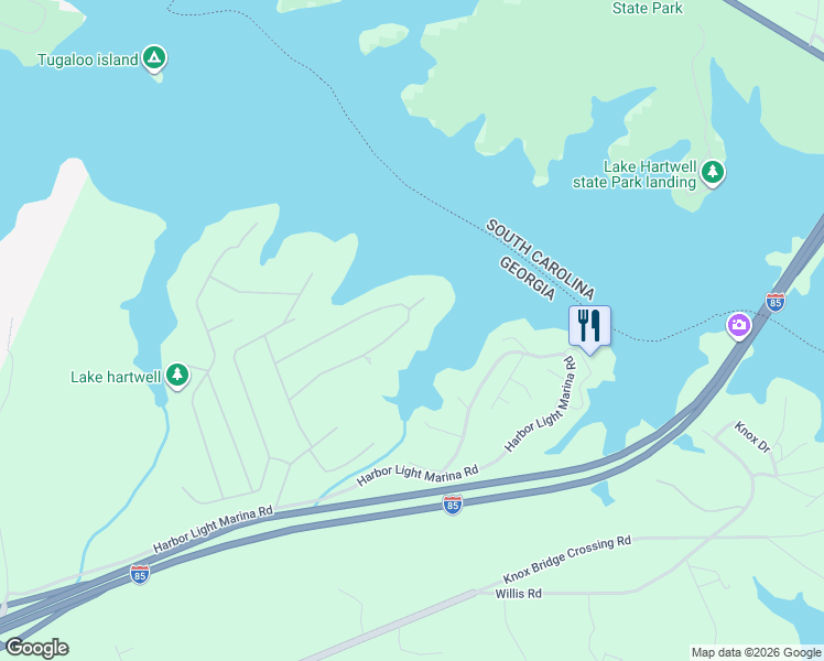 map of restaurants, bars, coffee shops, grocery stores, and more near 314 Lake Club Circle in Lavonia