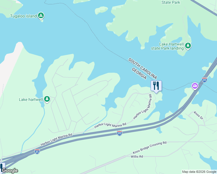 map of restaurants, bars, coffee shops, grocery stores, and more near 314 Lake Club Circle in Lavonia