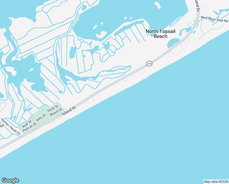 map of restaurants, bars, coffee shops, grocery stores, and more near 4278 Island Drive in North Topsail Beach