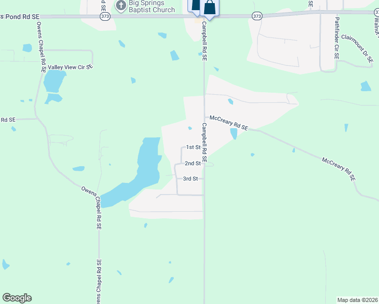 map of restaurants, bars, coffee shops, grocery stores, and more near 134 1st Street in Calhoun