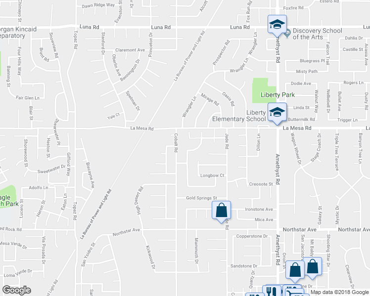 map of restaurants, bars, coffee shops, grocery stores, and more near 12820 Boulder Creek Road in Victorville