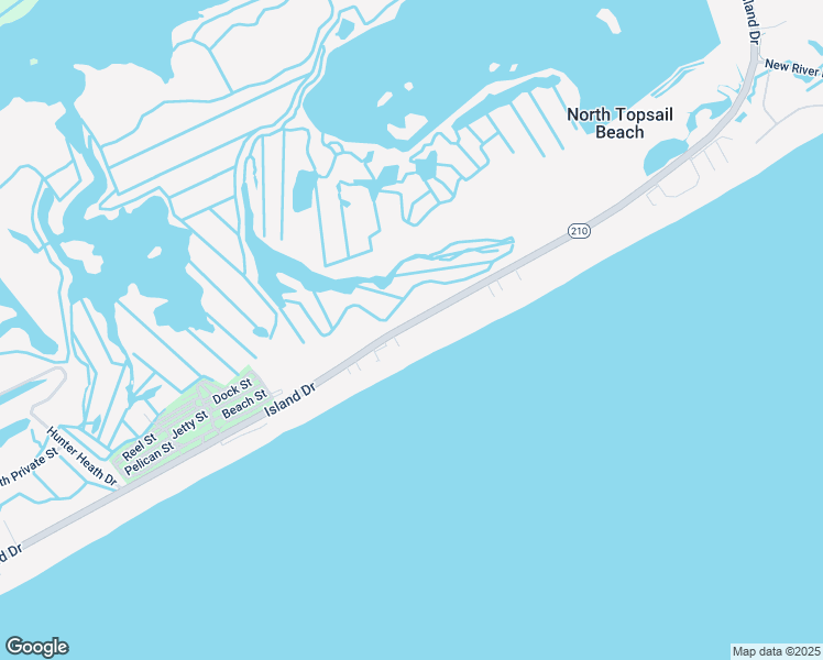 map of restaurants, bars, coffee shops, grocery stores, and more near 4234 Island Drive in North Topsail Beach