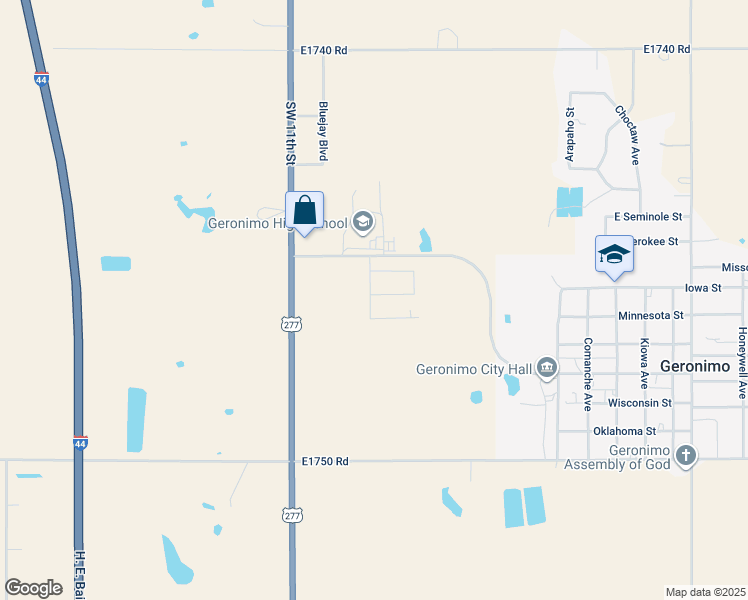 map of restaurants, bars, coffee shops, grocery stores, and more near 108 Wheat Ridge Avenue in Geronimo