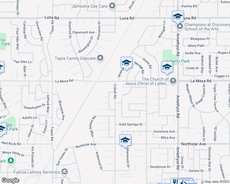 map of restaurants, bars, coffee shops, grocery stores, and more near Cobalt Road & Spring Way in Victorville