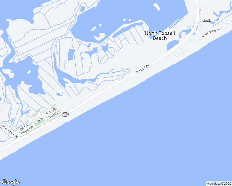 map of restaurants, bars, coffee shops, grocery stores, and more near 4278 Island Drive in North Topsail Beach