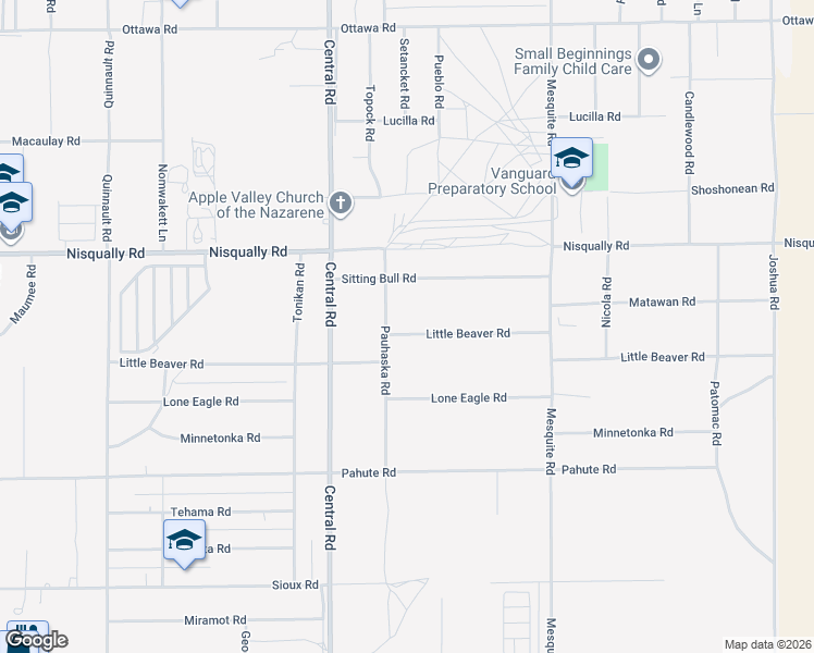 map of restaurants, bars, coffee shops, grocery stores, and more near 22634 Little Beaver Road in Apple Valley