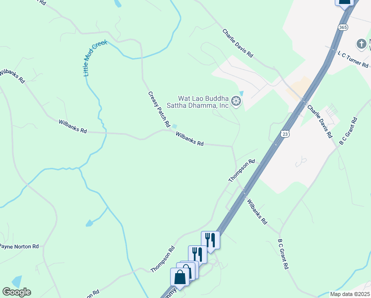 map of restaurants, bars, coffee shops, grocery stores, and more near 738 Wilbanks Road in Alto