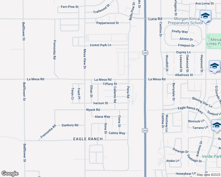 map of restaurants, bars, coffee shops, grocery stores, and more near 11884 Hillary Way in Victorville