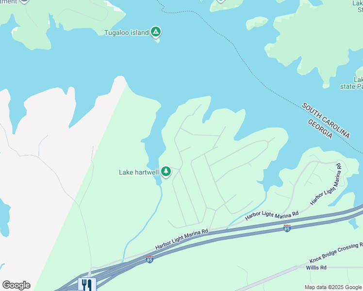 map of restaurants, bars, coffee shops, grocery stores, and more near 124 Bow Court in Lavonia