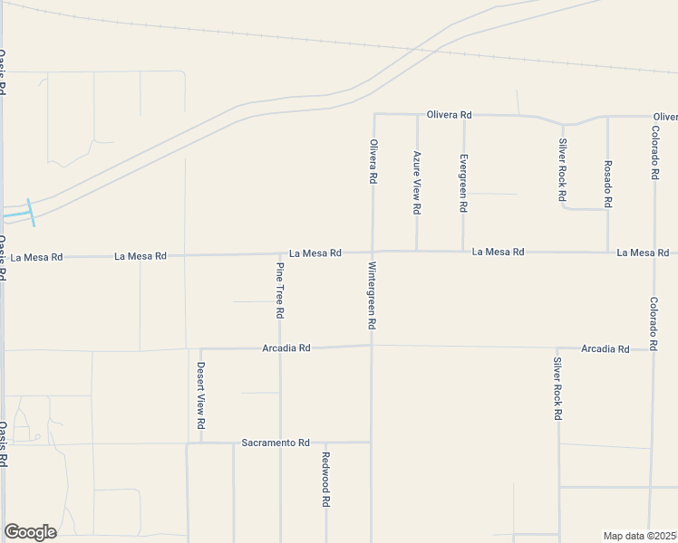 map of restaurants, bars, coffee shops, grocery stores, and more near La Mesa Road in Pinon Hills