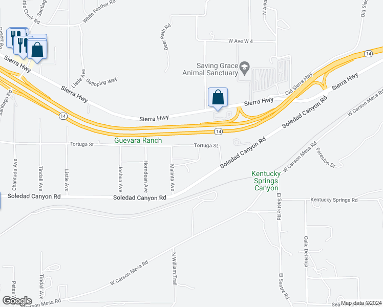 map of restaurants, bars, coffee shops, grocery stores, and more near 33014 Malinta Avenue in Acton