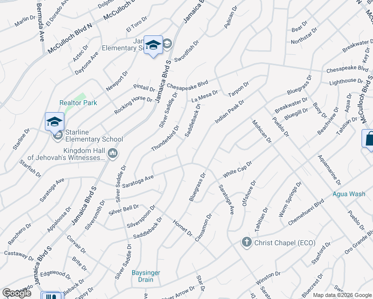 map of restaurants, bars, coffee shops, grocery stores, and more near 3405 Indian Peak Drive in Lake Havasu City