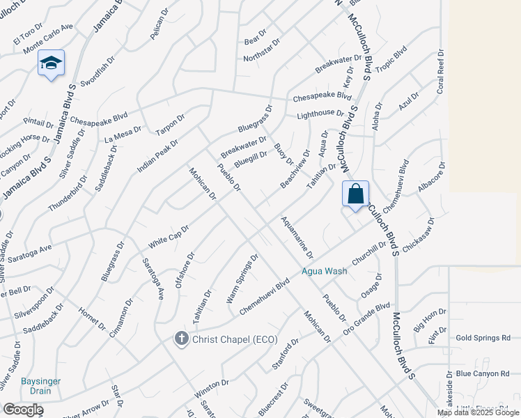 map of restaurants, bars, coffee shops, grocery stores, and more near 3700 Beachview Drive in Lake Havasu City
