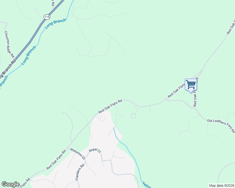 map of restaurants, bars, coffee shops, grocery stores, and more near 1489 Red Oak Flats Road in Dahlonega