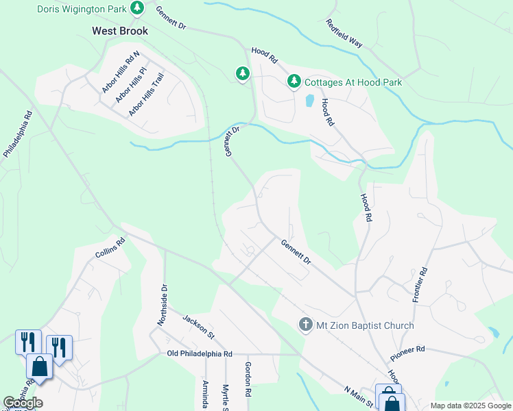 map of restaurants, bars, coffee shops, grocery stores, and more near 15 Pine Branch Road in Jasper