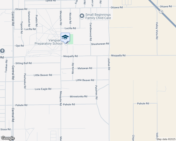 map of restaurants, bars, coffee shops, grocery stores, and more near Matawan Road in Apple Valley
