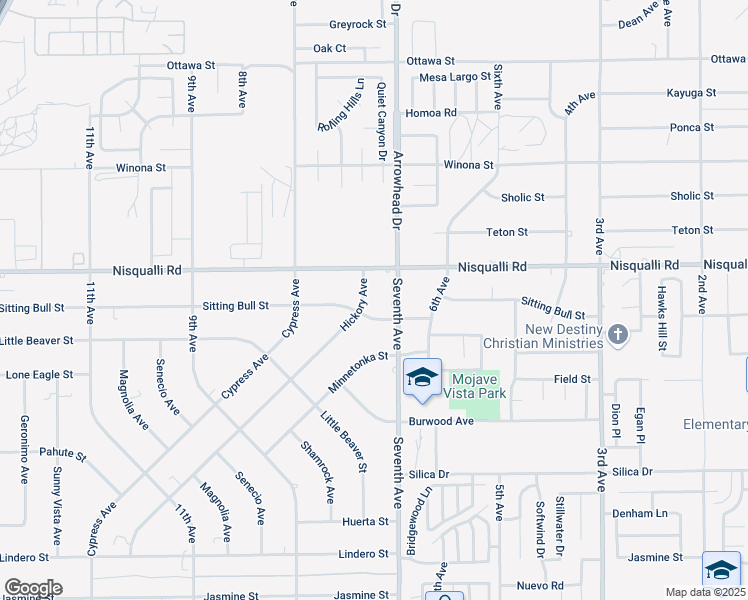 map of restaurants, bars, coffee shops, grocery stores, and more near 16053 Sitting Bull Street in Victorville