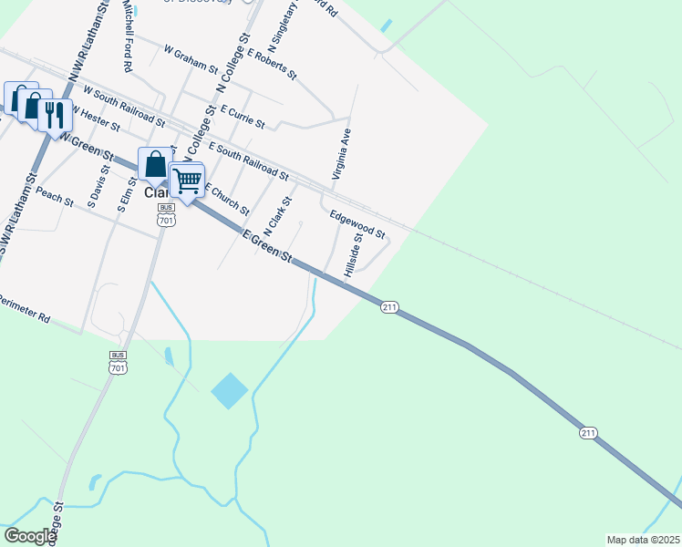 map of restaurants, bars, coffee shops, grocery stores, and more near 369 Greene Street in Elizabethtown