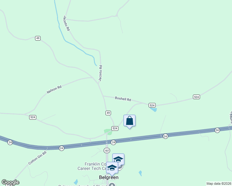 map of restaurants, bars, coffee shops, grocery stores, and more near 27-199 Boshell Road in Russellville