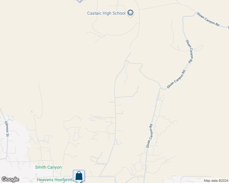 map of restaurants, bars, coffee shops, grocery stores, and more near Romero Canyon Road in Castaic
