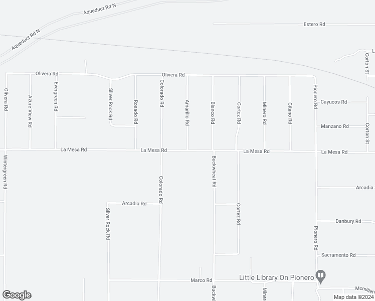 map of restaurants, bars, coffee shops, grocery stores, and more near Amarillo Road in Pinon Hills