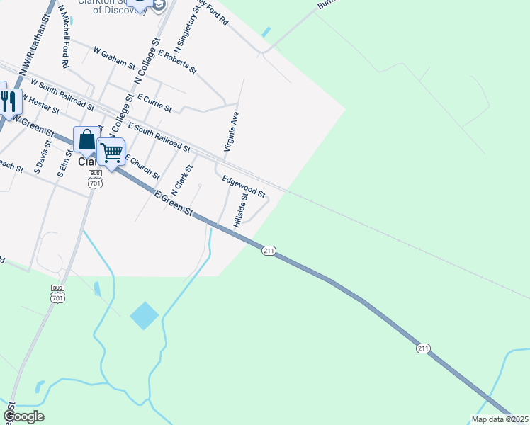 map of restaurants, bars, coffee shops, grocery stores, and more near 72 Edgewater Street in Elizabethtown